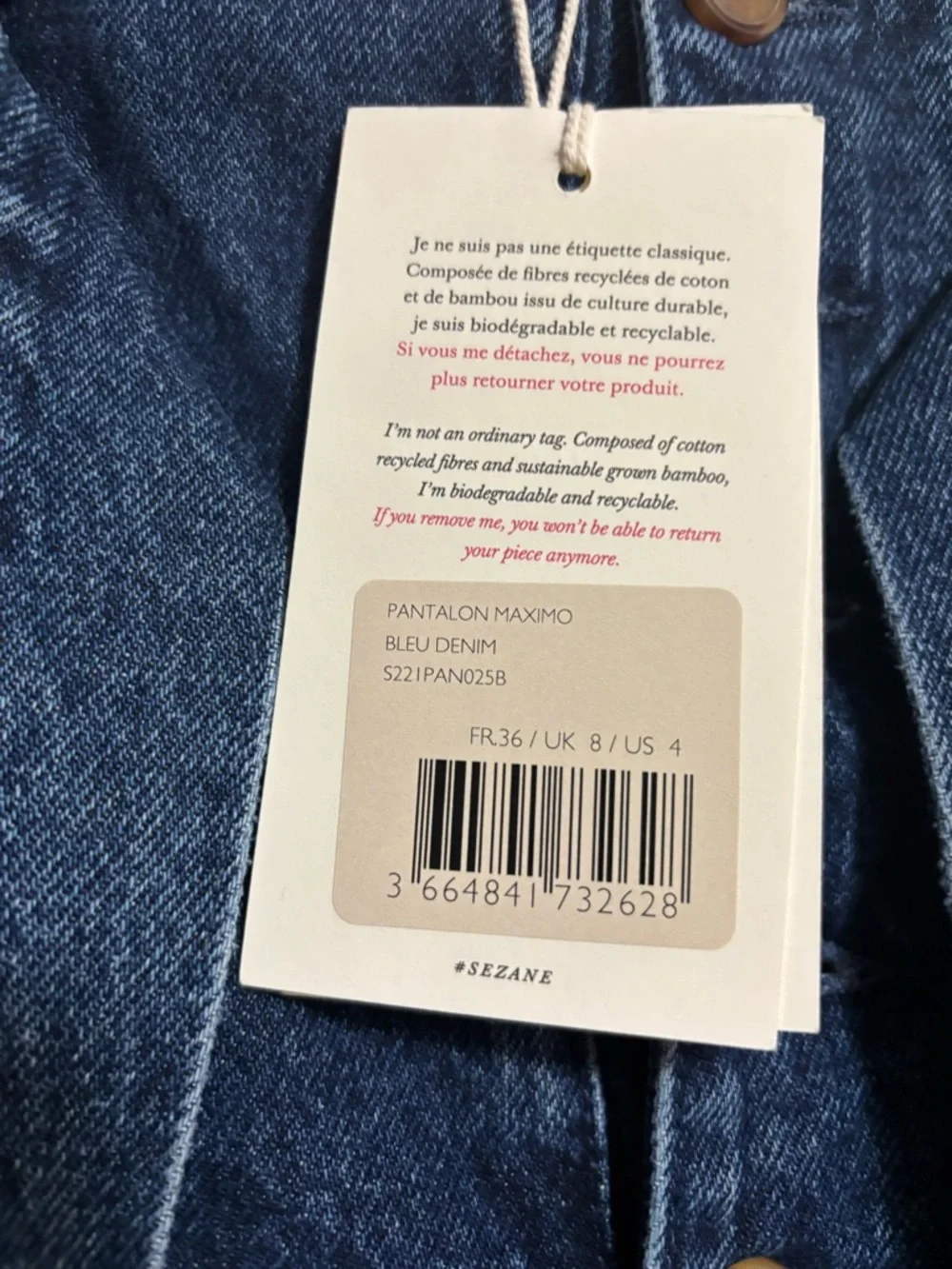 NWT Sezane Maximo High-Rise Tie-Waist Trousers - Picture 5 of 6
